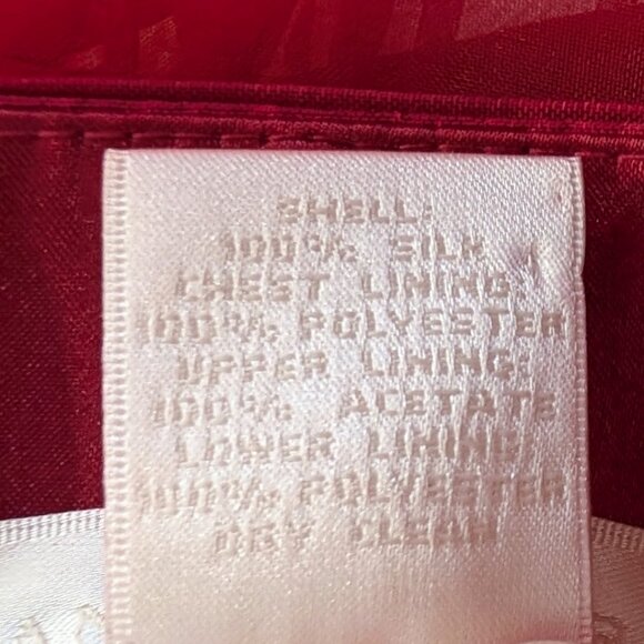 Anny Taylor Raspberry Red Silk Strapless Fit & Flare Taffeta Dress Sz 6 - Picture 5 of 6